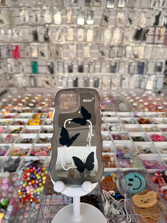 Butterfly black mirror case for iPhones
