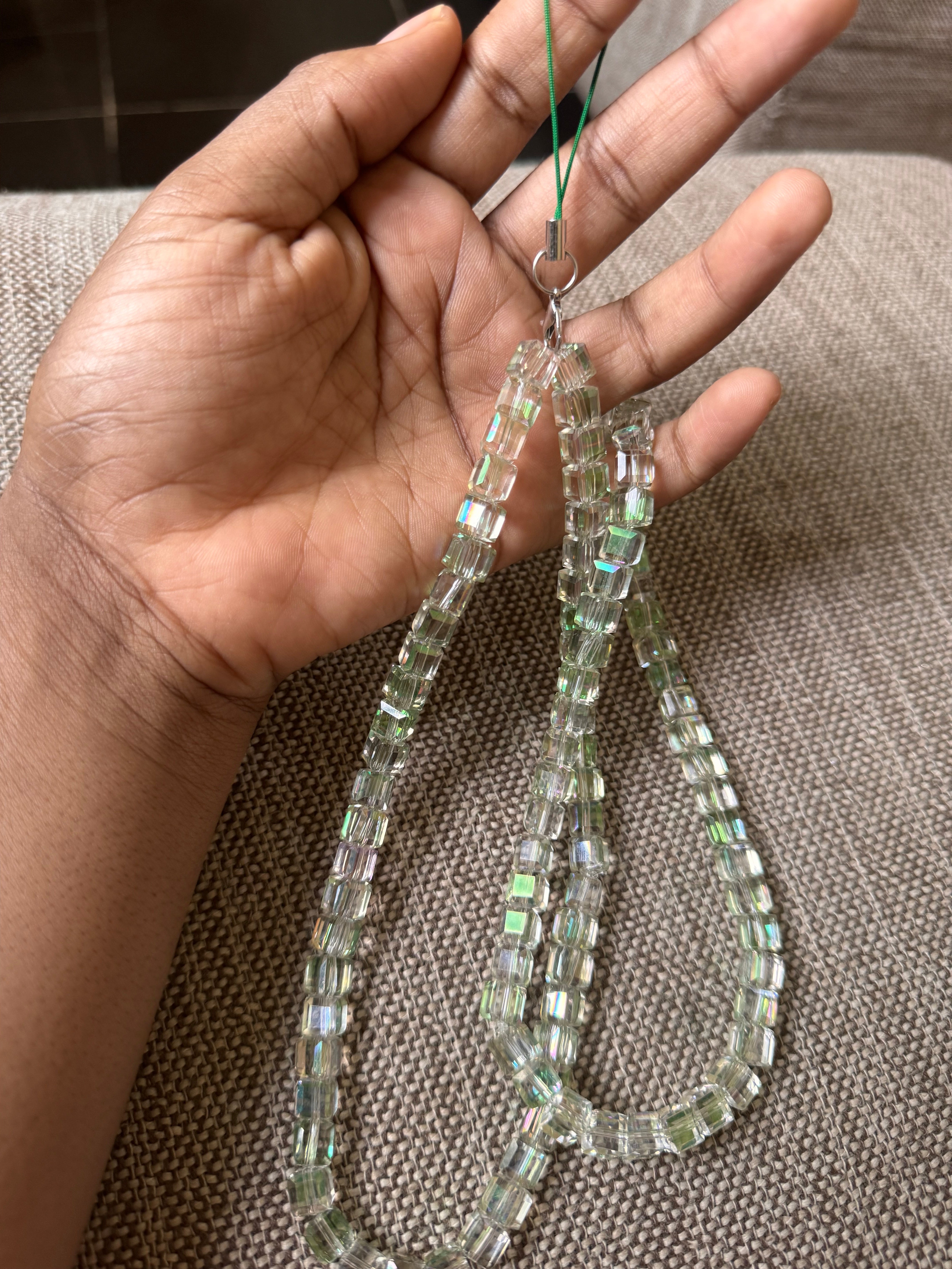 Shiny luxury green phone charms