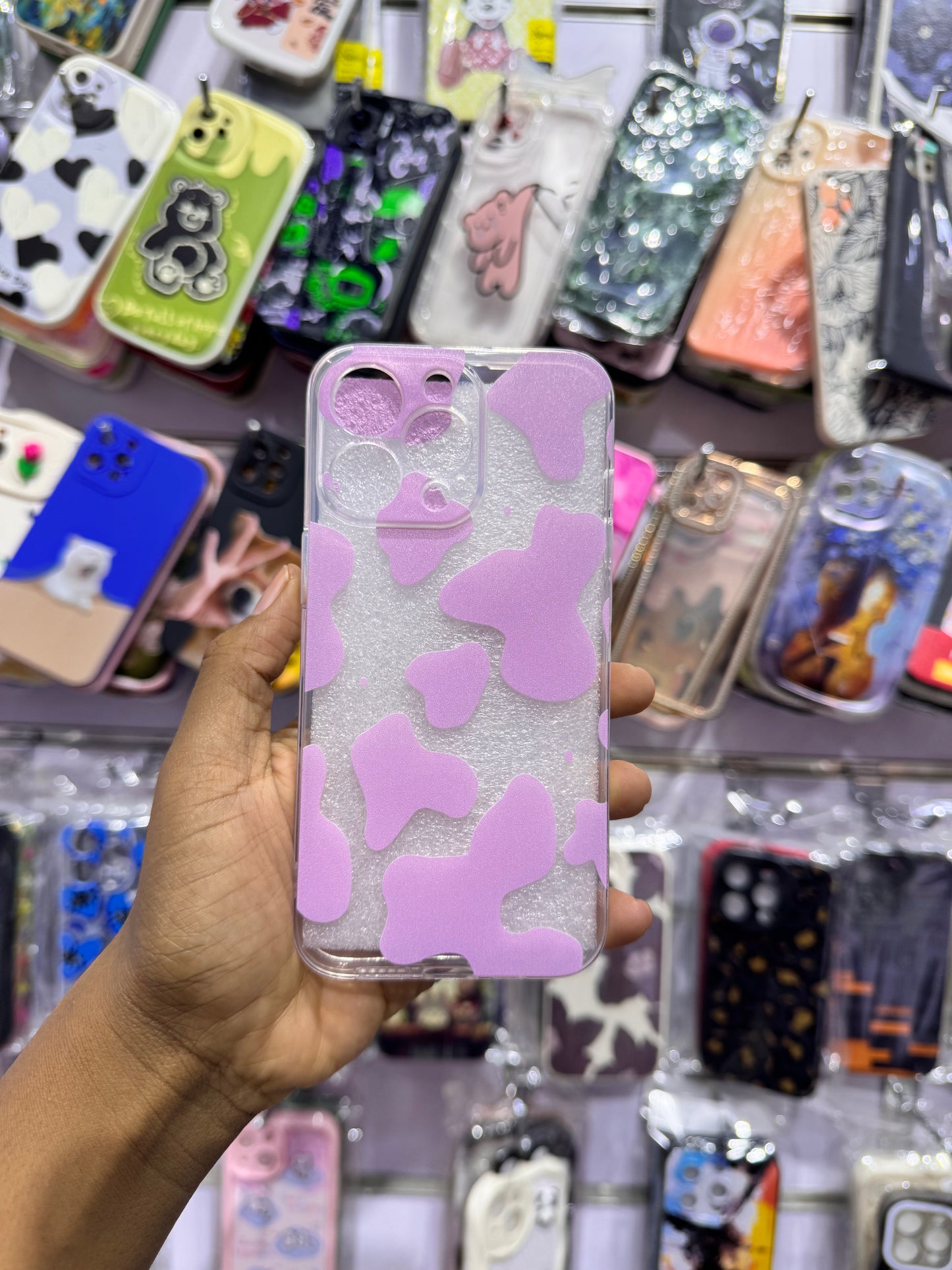 Transparent pink print  Case For IPhones
