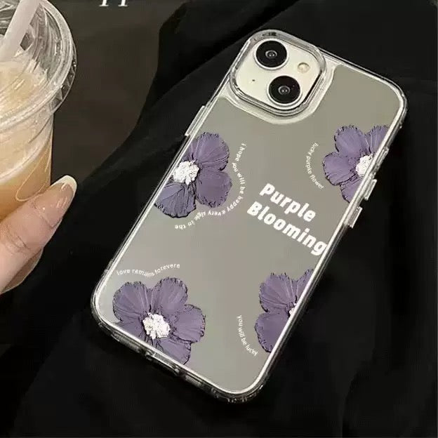 Purple oil painting flower Case For iphones