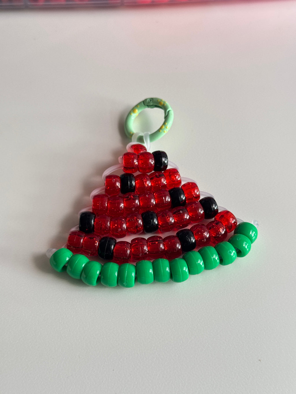 Watermelon Slice Beaded Charm