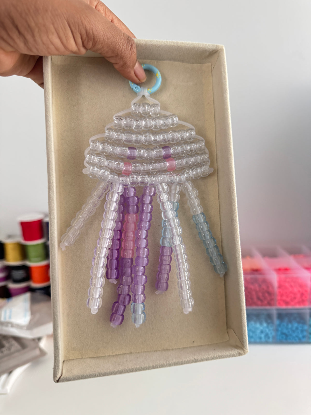 Jellyfish Beaded Charm