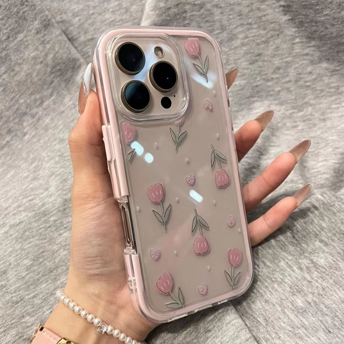 Blush Tulip Clear Case