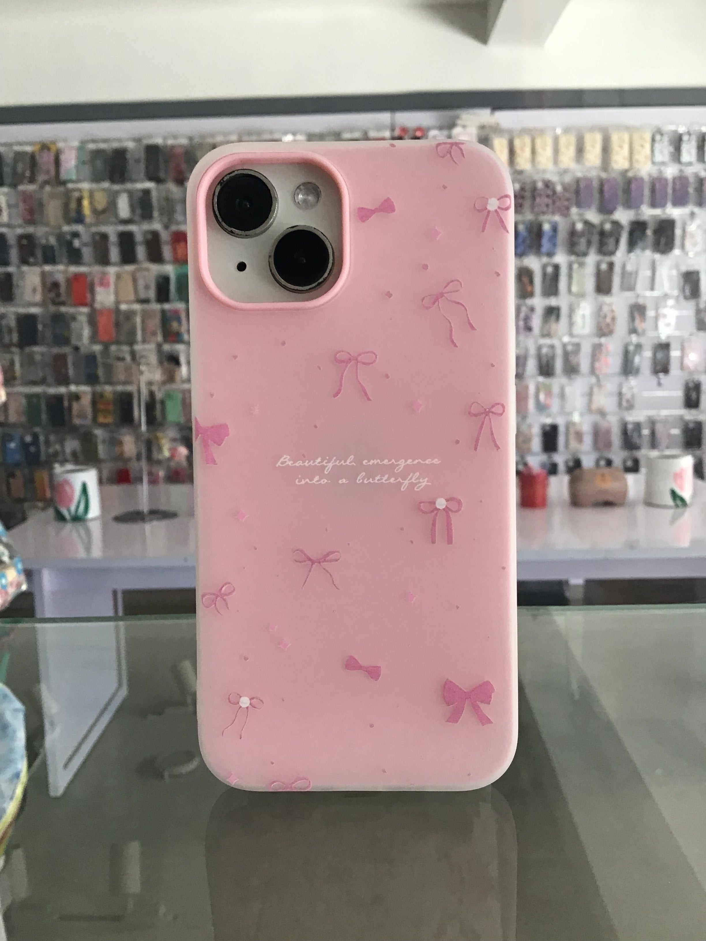 Pink Butterfly Bow Case