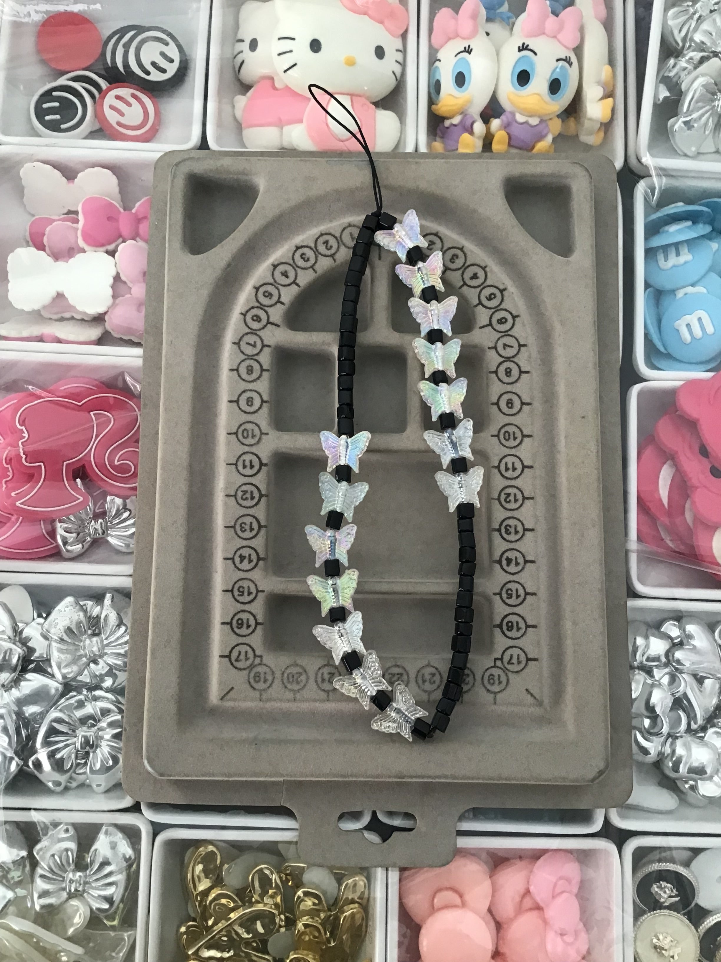 Black Butterfly Phone Charm