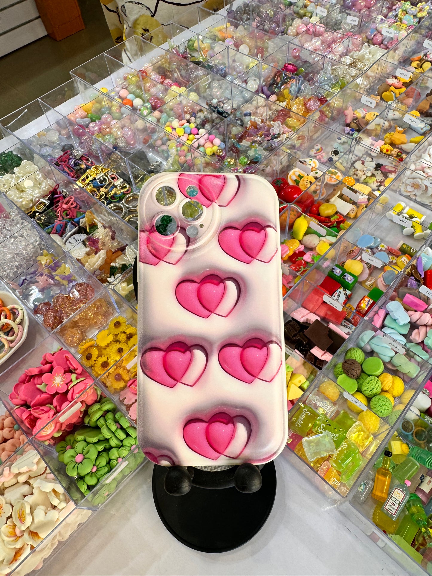 3D pink Hearts Case For IPhones
