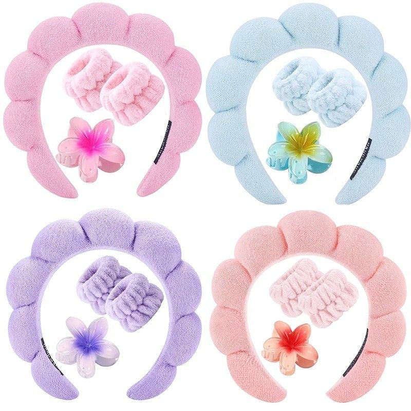 Fluffy Spa Headband Set – 3-in-1