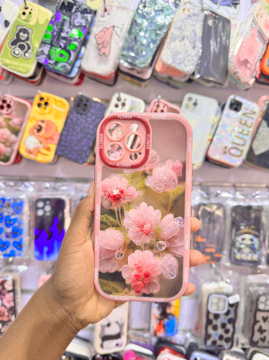 Pink Flower Case For IPhones