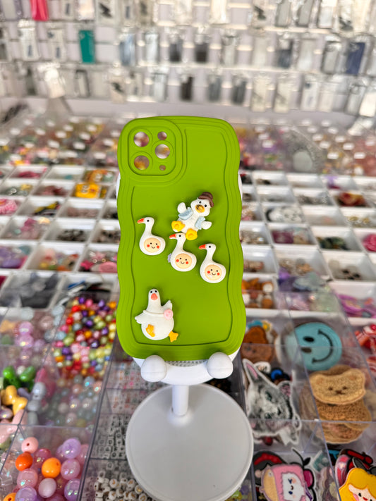 Green duck charms case for iPhones
