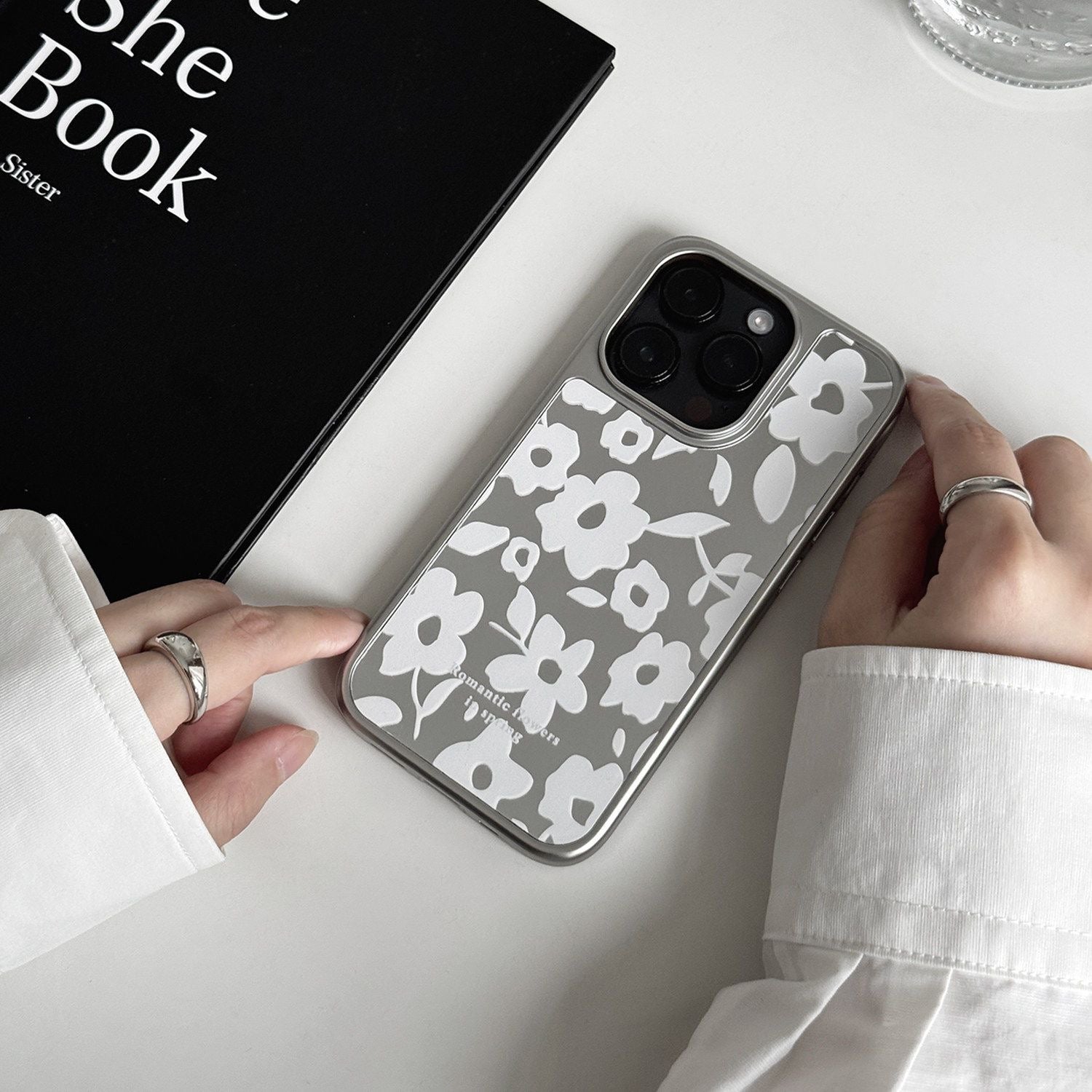 Minimal White Floral iPhone Case