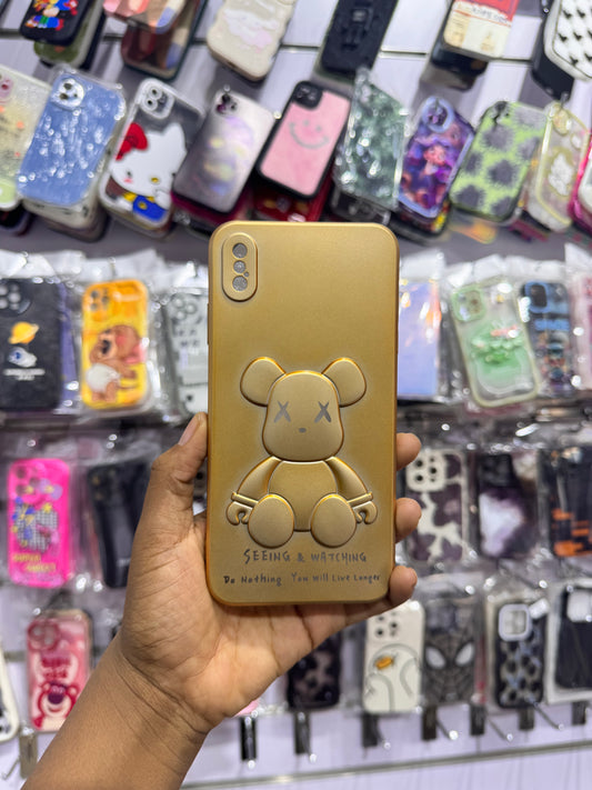 Gold teddy kaws Case For IPhone