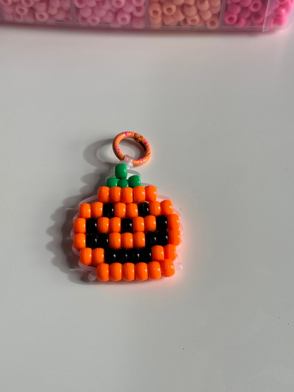Pony Bead pumpkin BagCharm