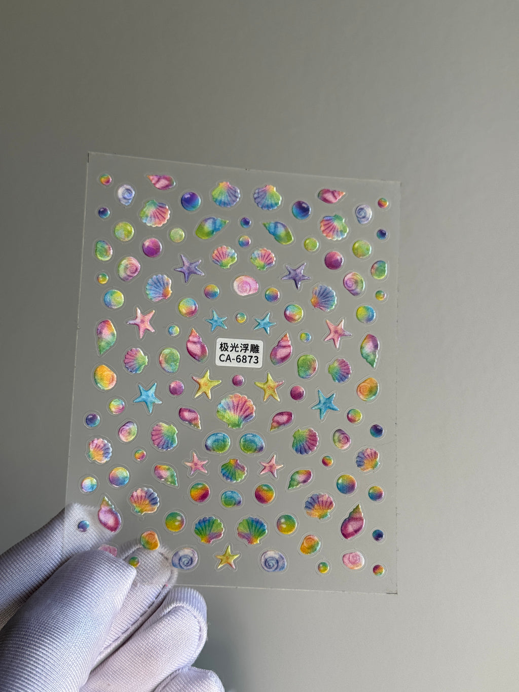 Rainbow Seashell Phone Stickers