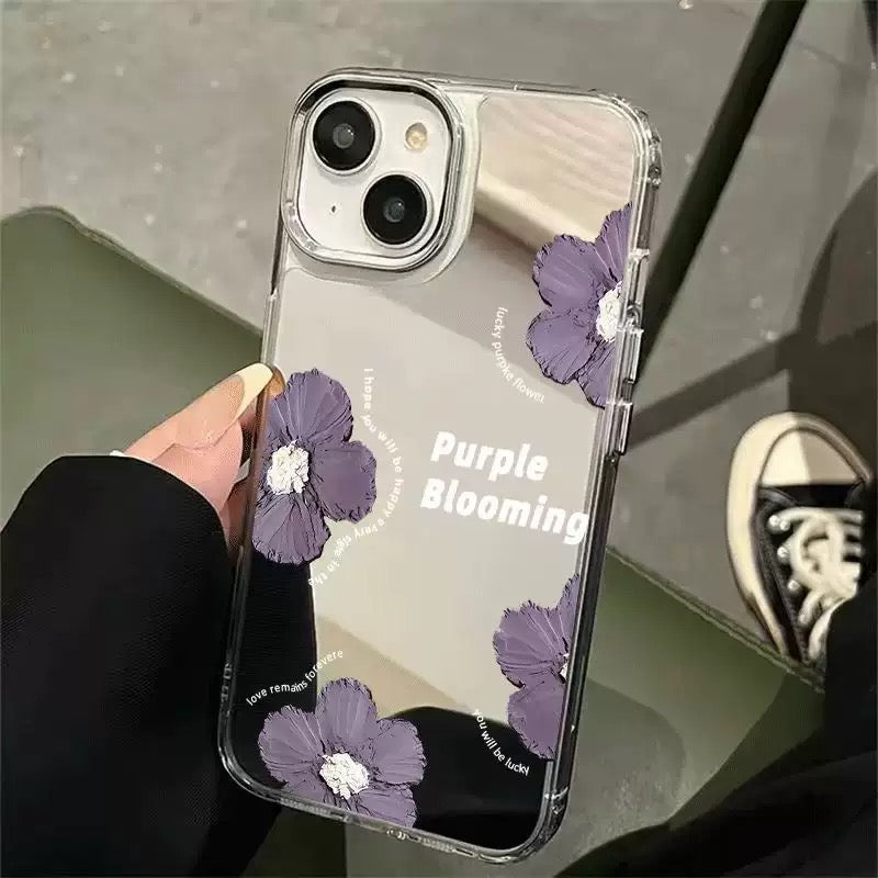 Purple oil painting flower Case For iphones