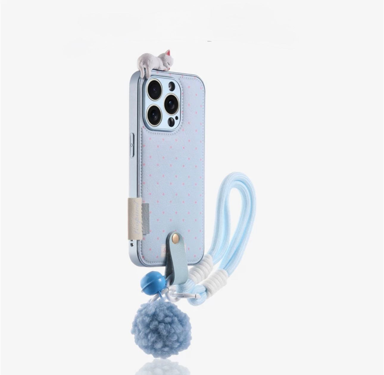 Blue kitty luxury fashion case with  charm for iPhones