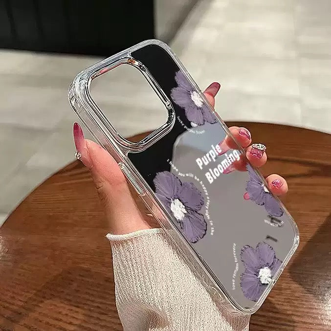 Purple oil painting flower Case For iphones