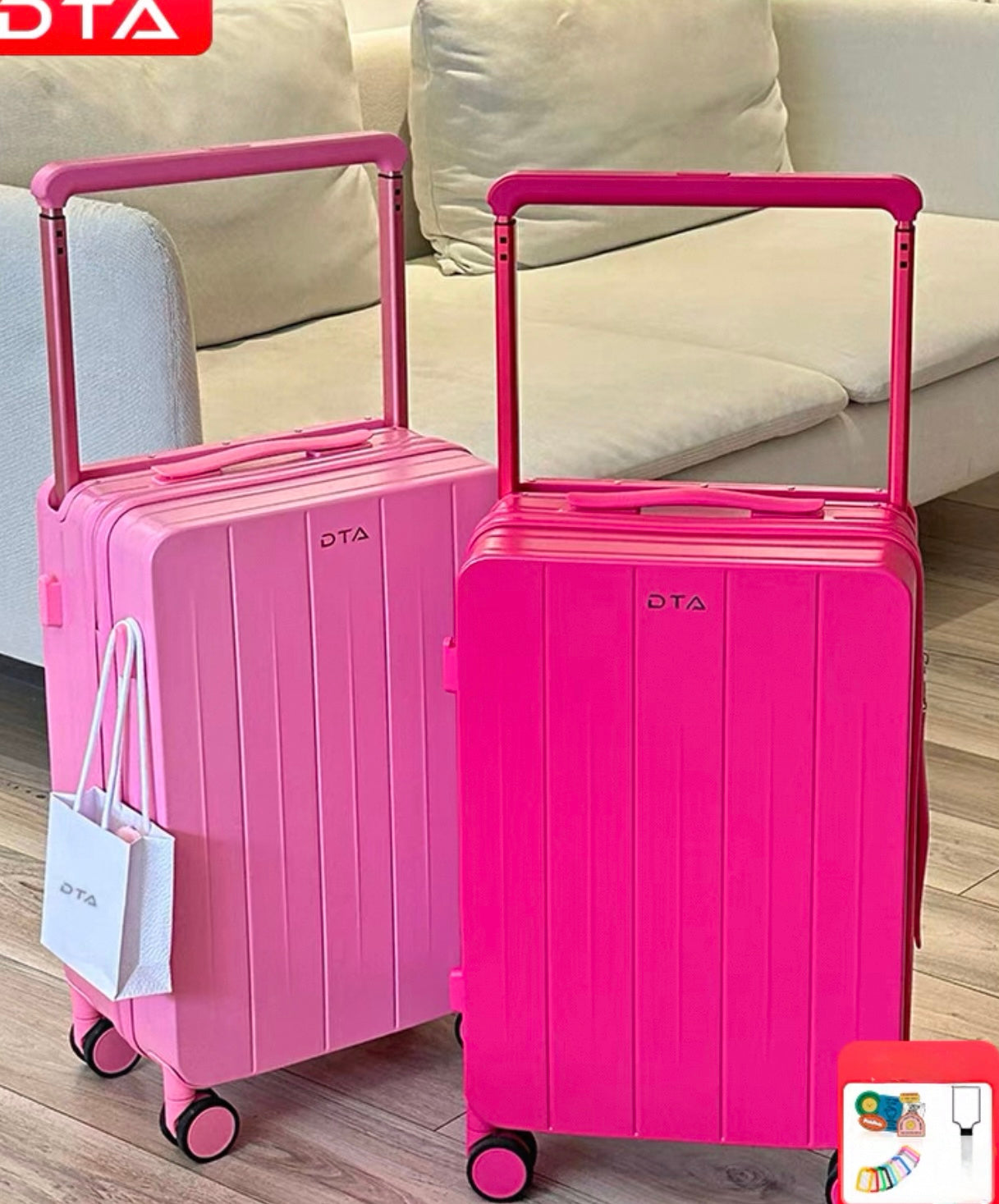 DTA 20-inch wide trolley suitcase for women, 2025 new stylish carry-on trolley case