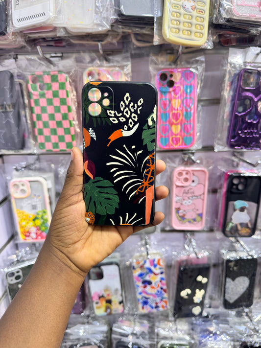 Black flowers case for iPhones