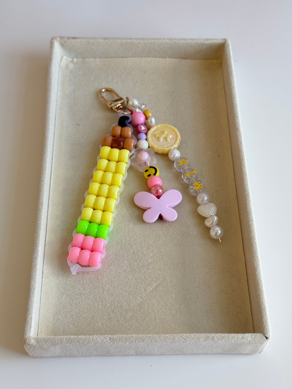 Personalized Beaded Bag Charm