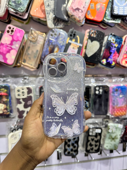 Silver Butterfly Transperent Case For IPhones
