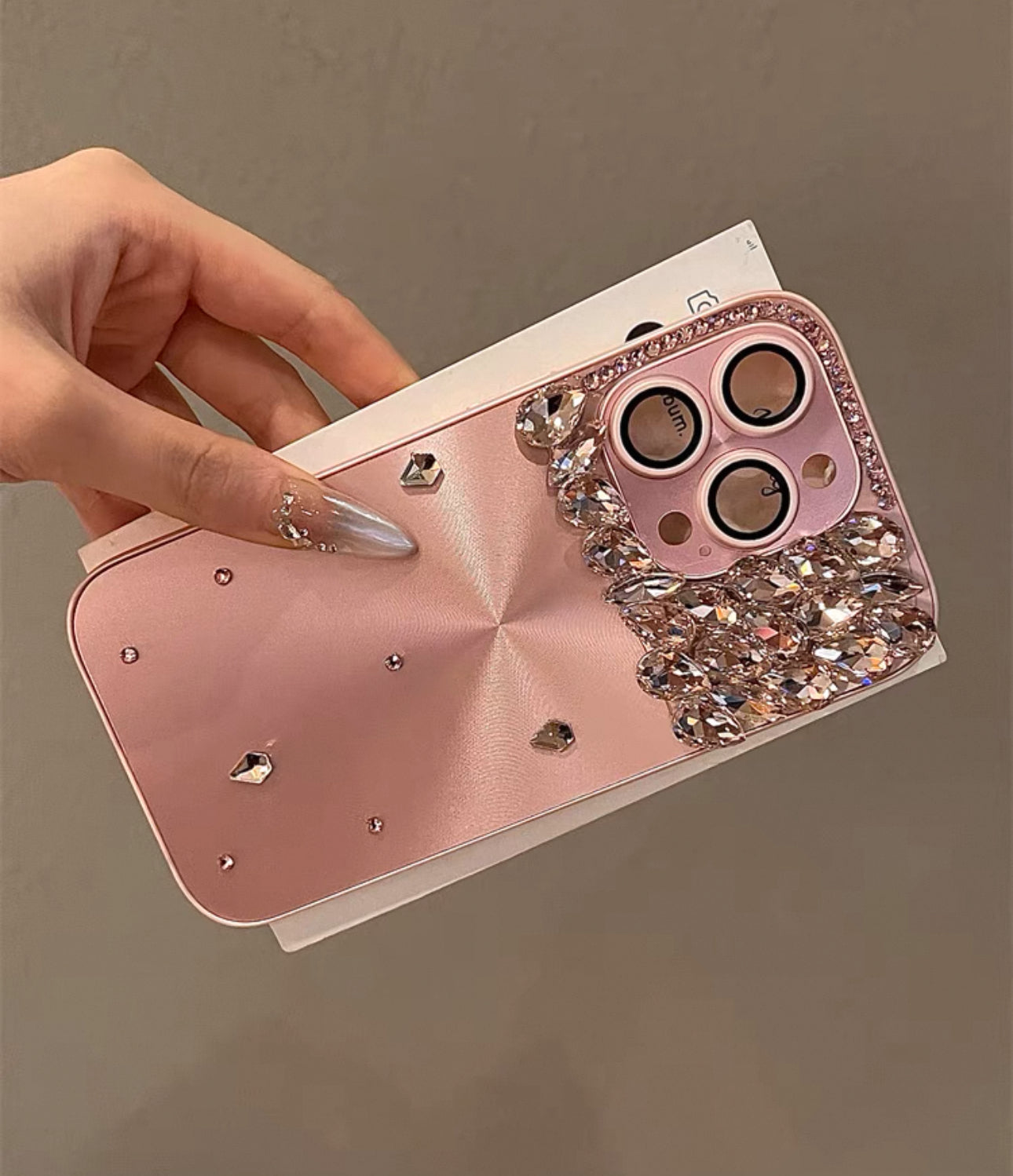 Pre-Order Pink Aurora Silver Dotted Diamond Case for iPhones