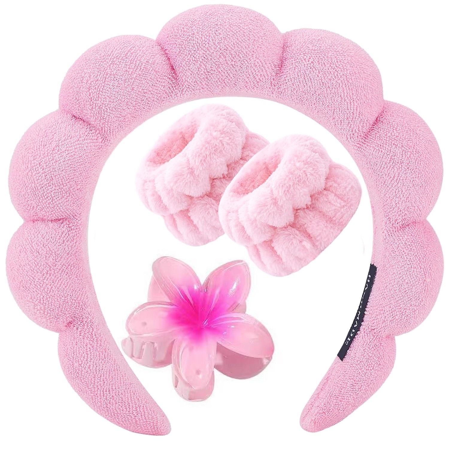 Fluffy Spa Headband Set – 3-in-1