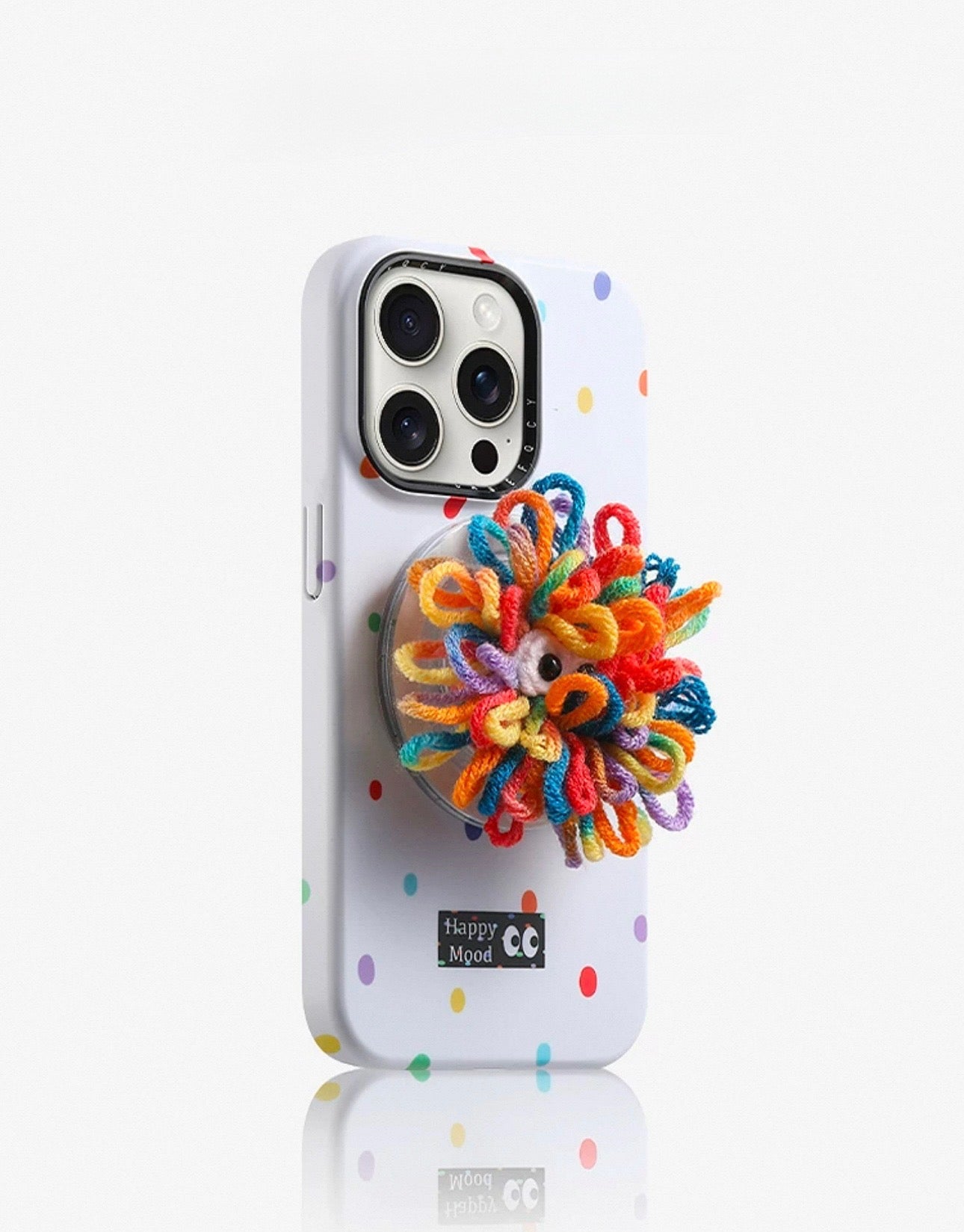 Pre-Order White Case With Colorful Phone Grip case For Iphone