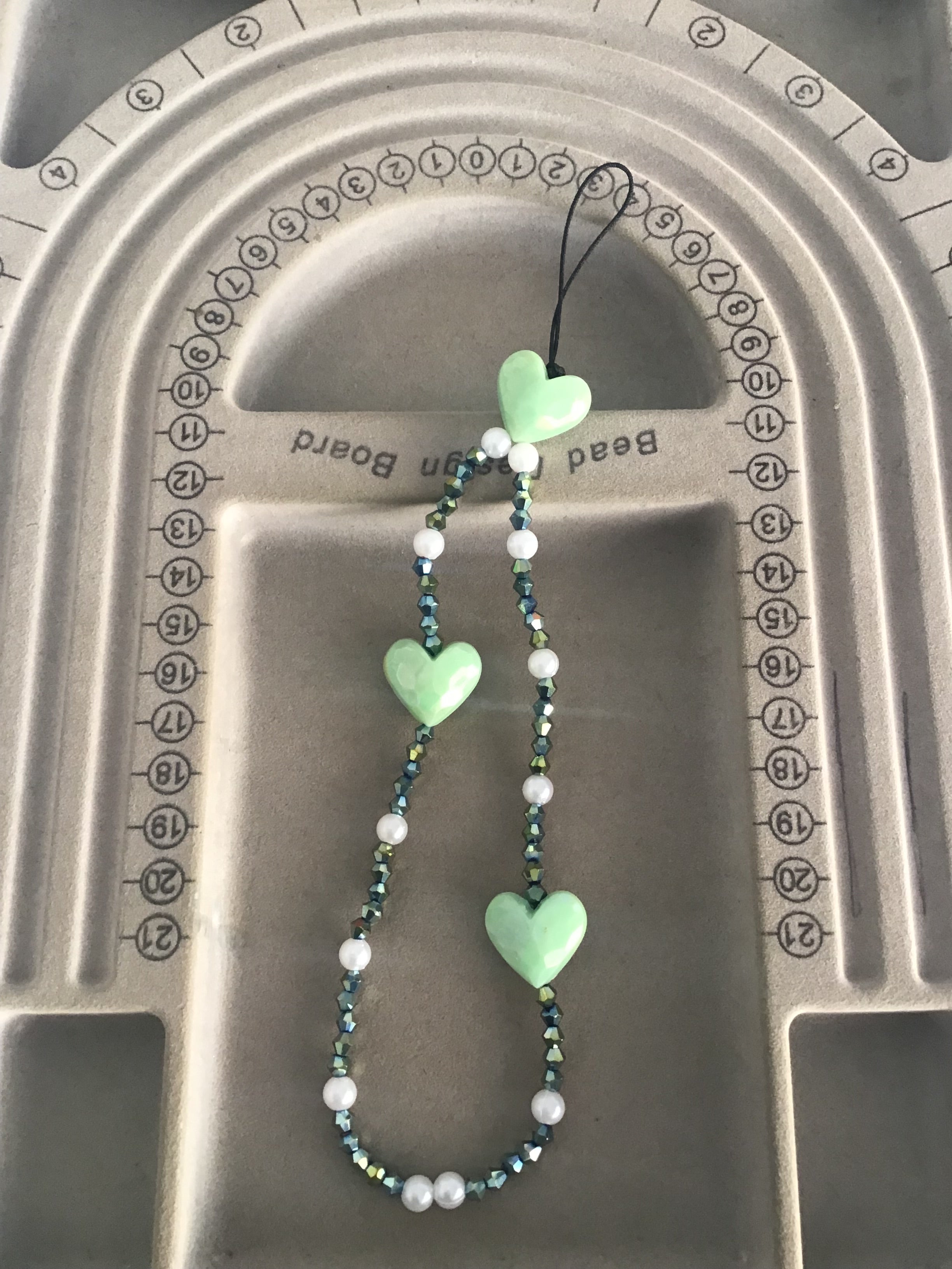Green Heart Phone Charm