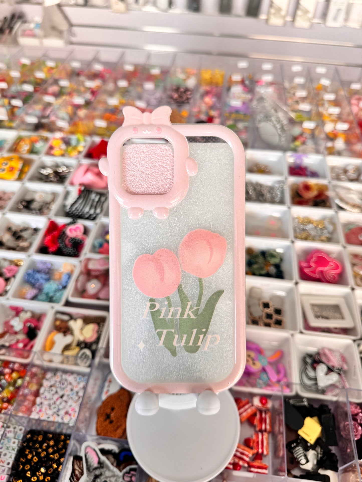 Pink Tulip transparent Case for iPhones