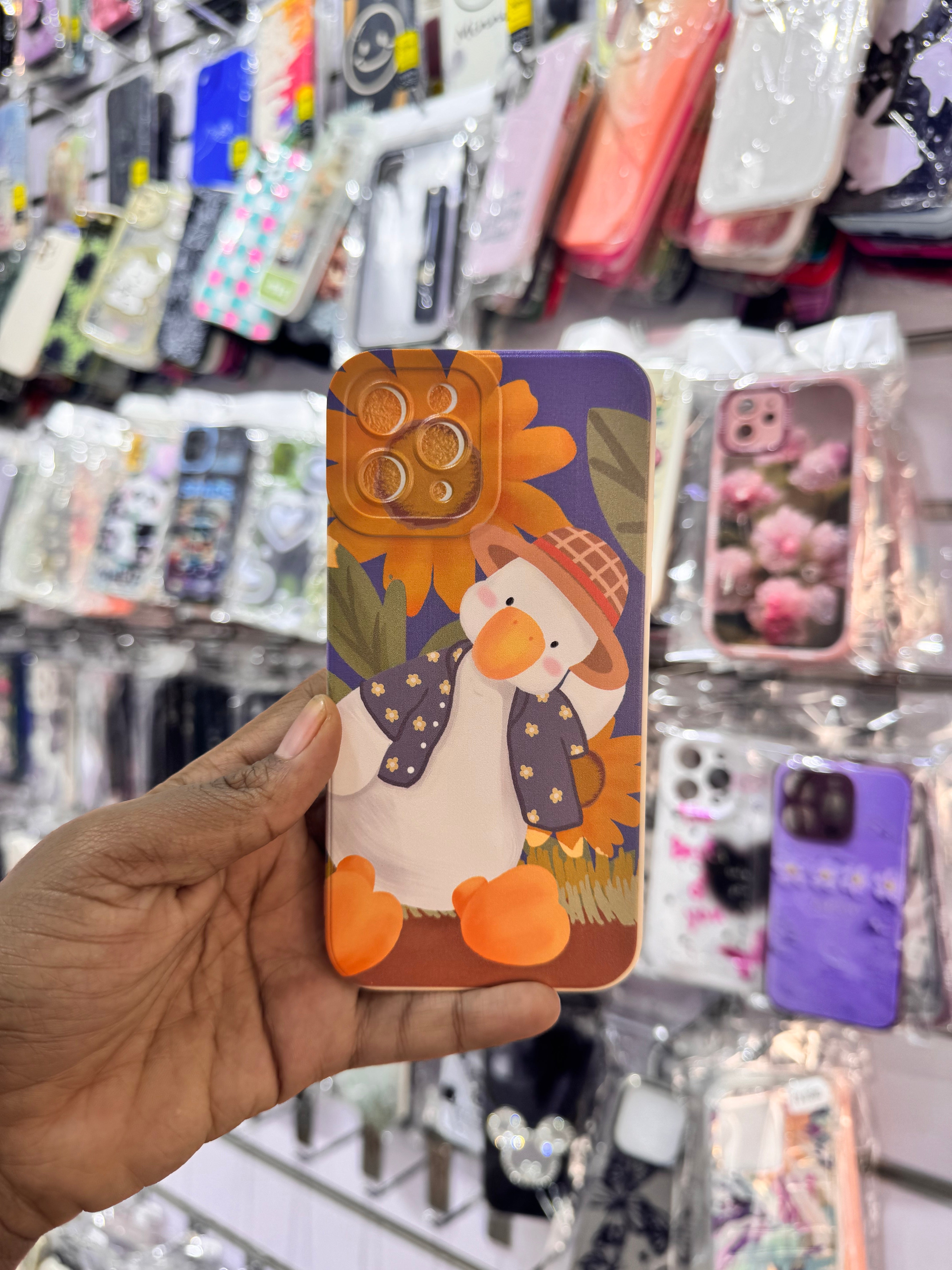 Duck and flower case for iPhones