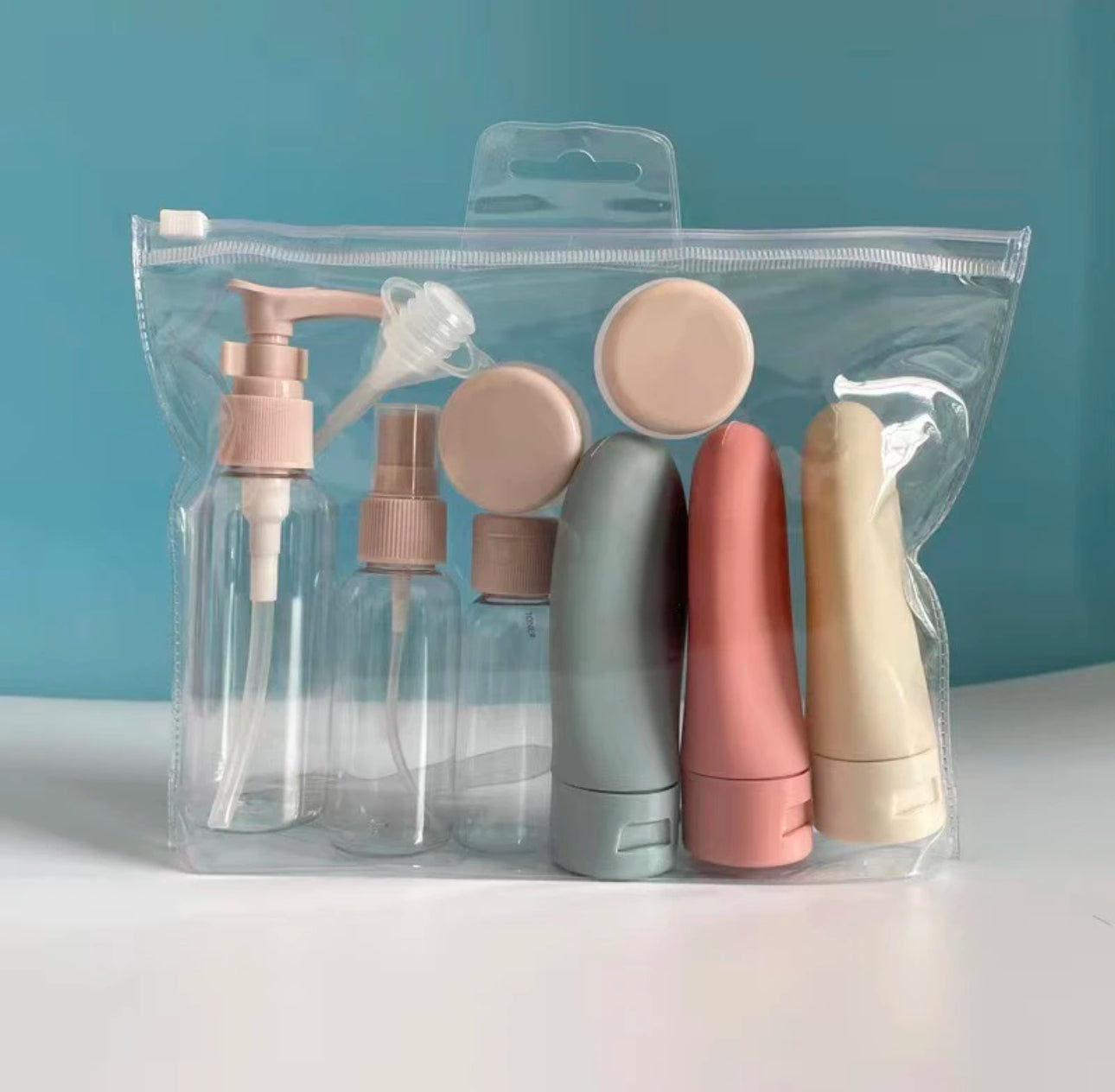 Travel toiletry bottle set spray bottles lotion travel-sized containers for business trips and flights disposable travel essentials