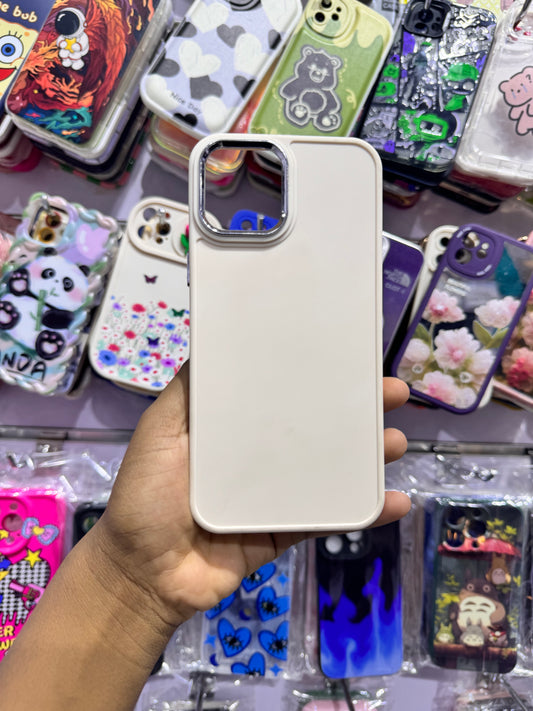 Cream silver Case For IPhones