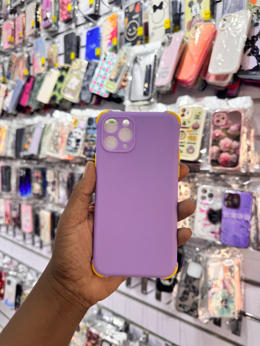 Purple Silicone with yellow edges case for iPhones