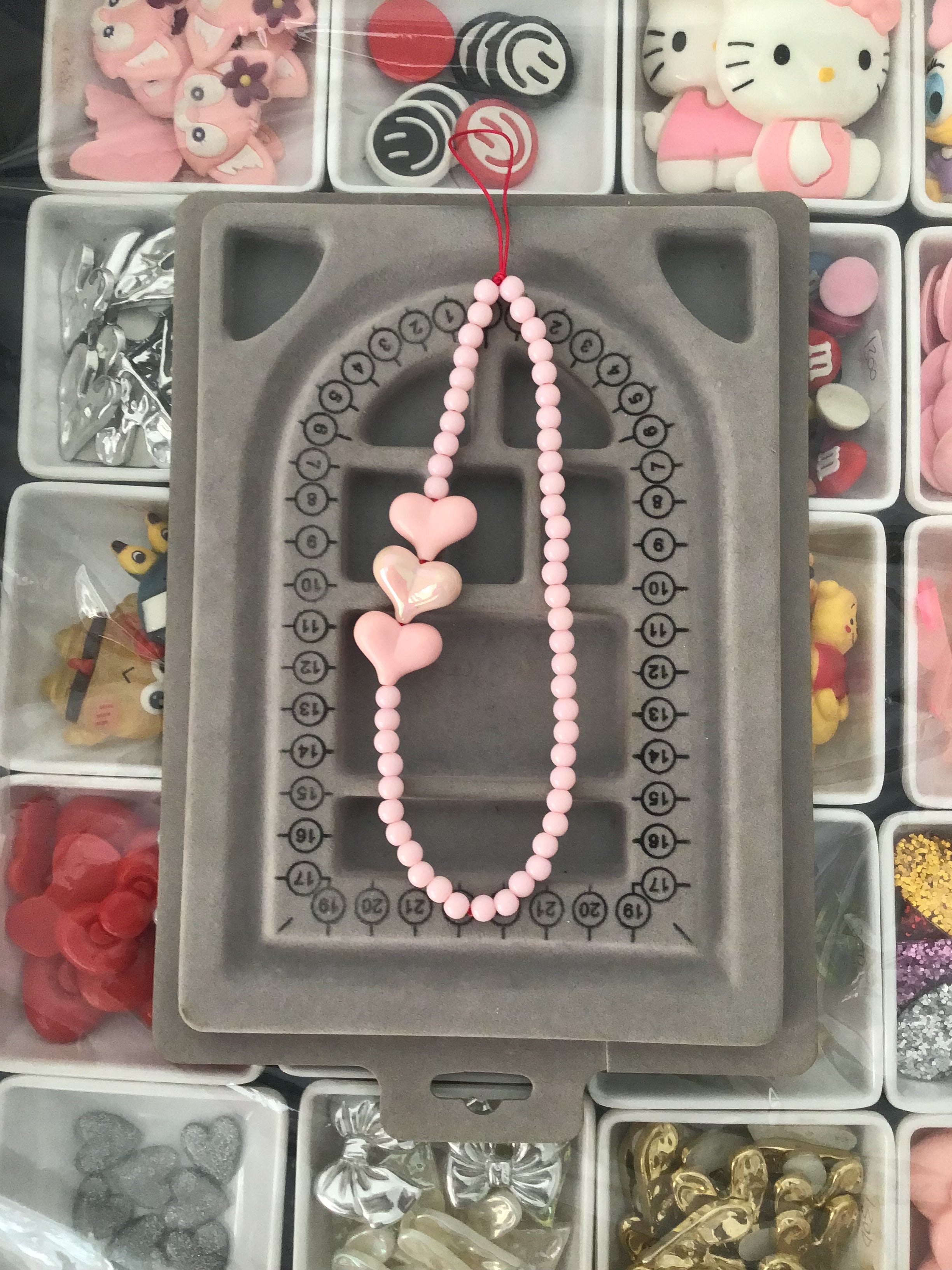 Pink Heart Phone Charm