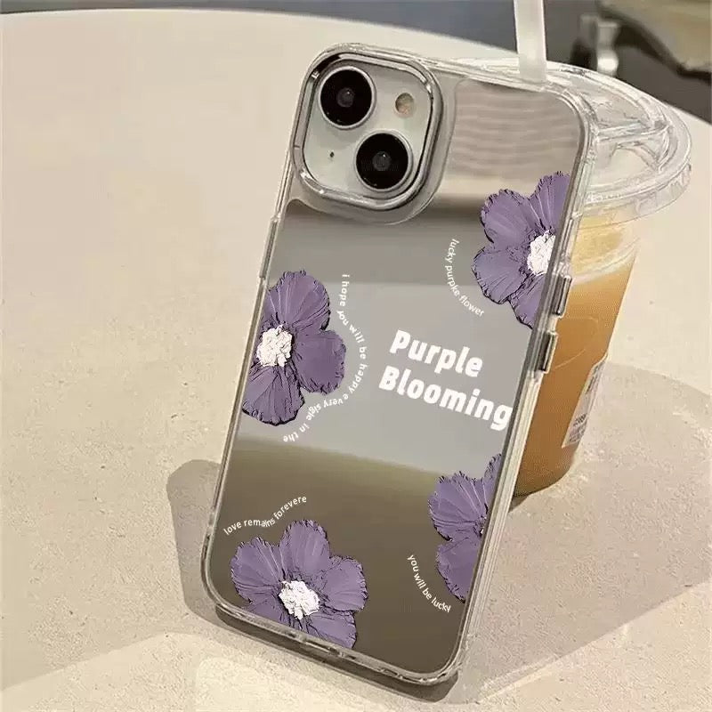 Purple oil painting flower Case For iphones