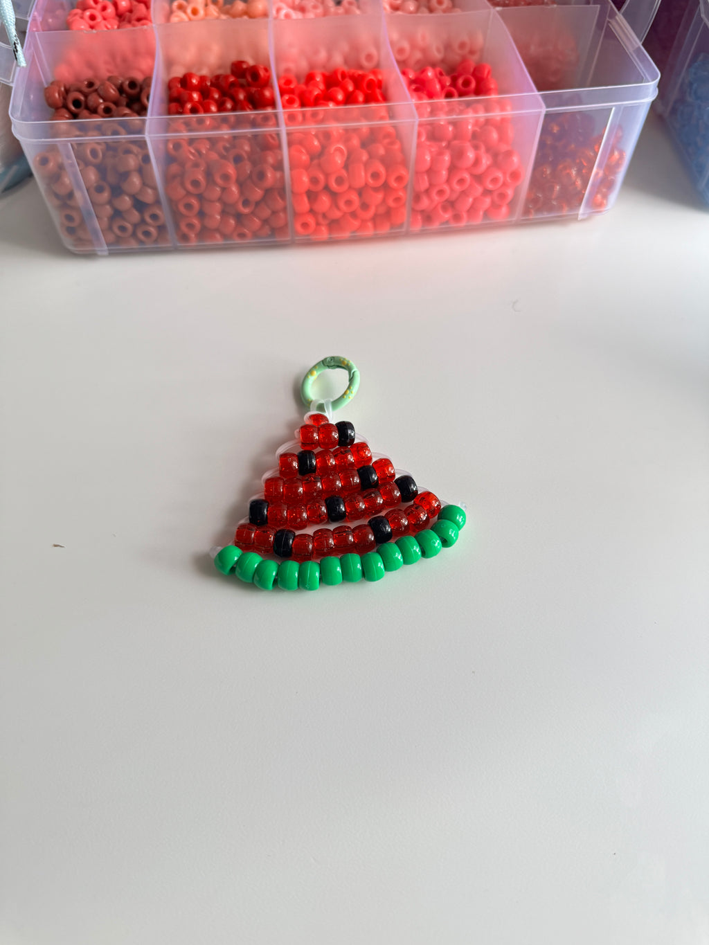 Watermelon Slice Beaded Charm