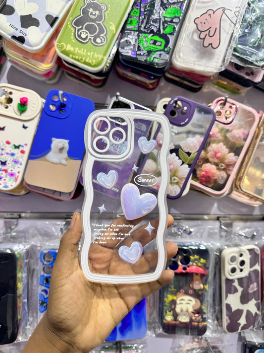 Sweet Heart Transperent Case For IPhones