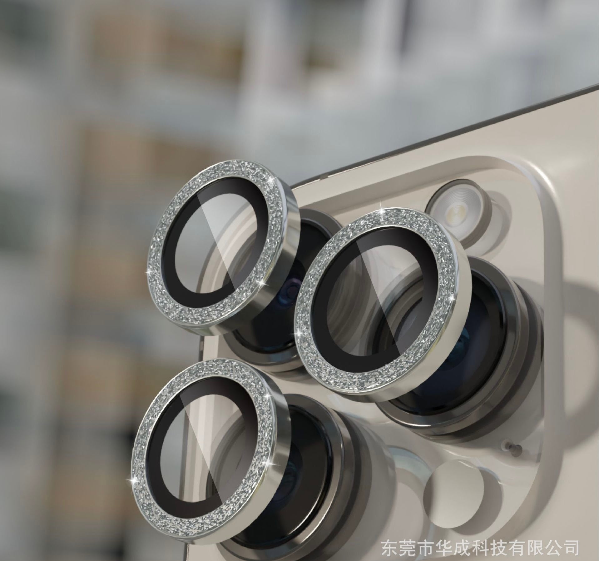 Silver Shiny Dark  Purple Camera lens For iPhone