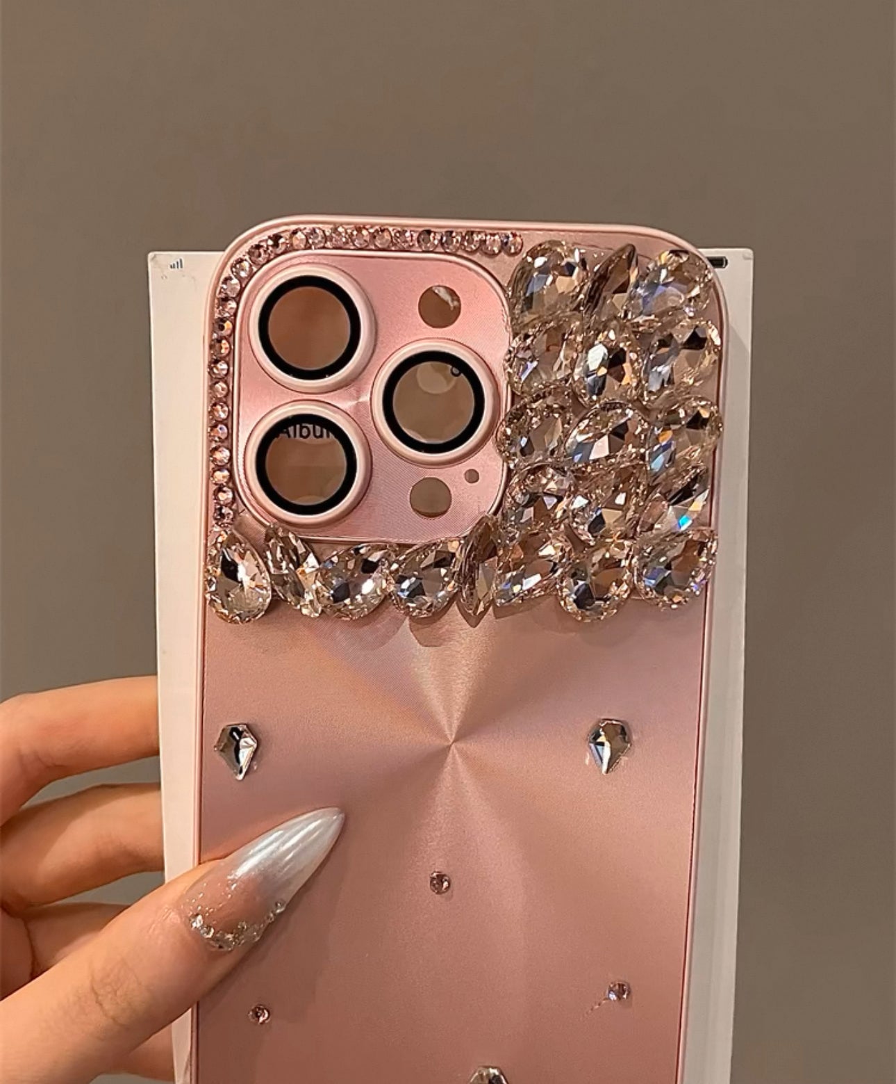 Pre-Order Pink Aurora Silver Dotted Diamond Case for iPhones