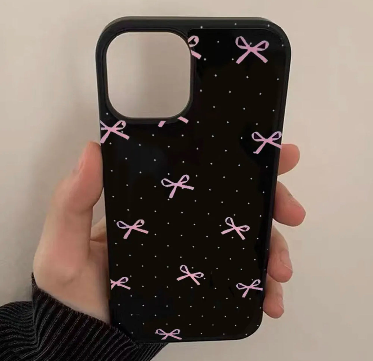 Pink bow & dot  Case For Iphones