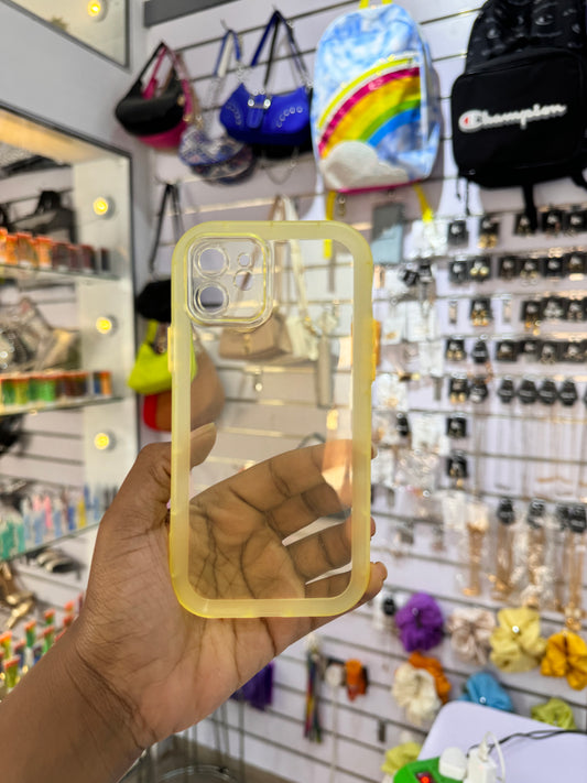 Yellow transperent Camera protection Case For IPhones