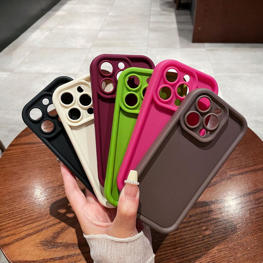Solid color protective silicone Case For iphones