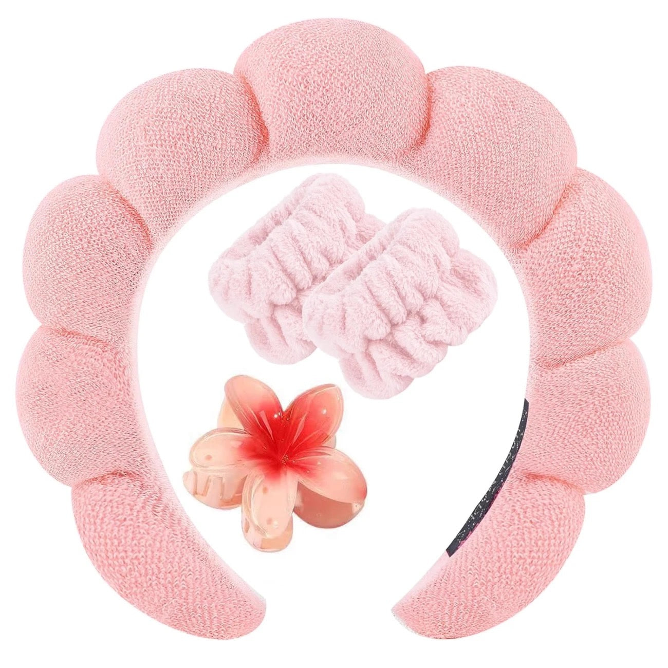 Fluffy Spa Headband Set – 3-in-1