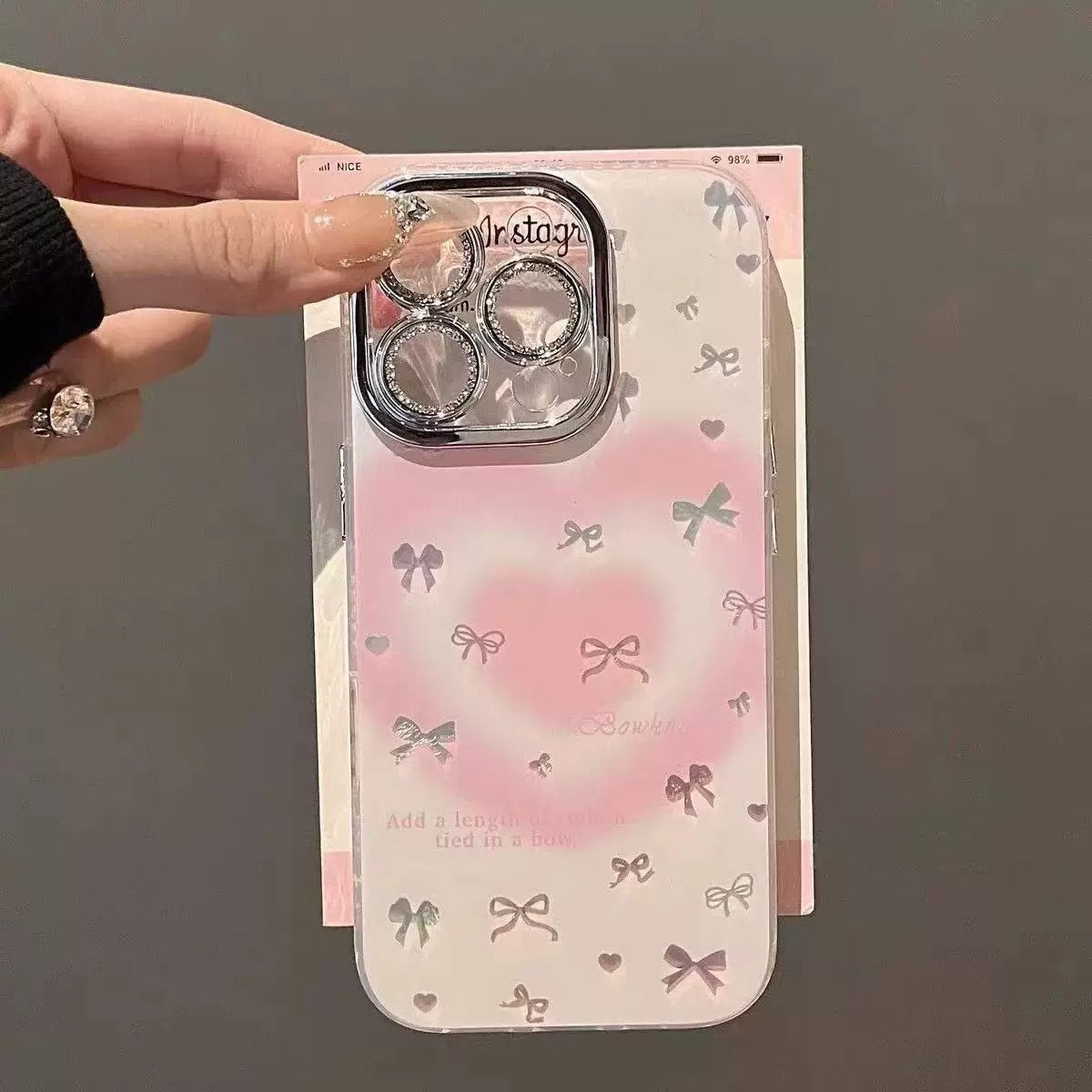 Heart-shaped blush bow Case for iPhones