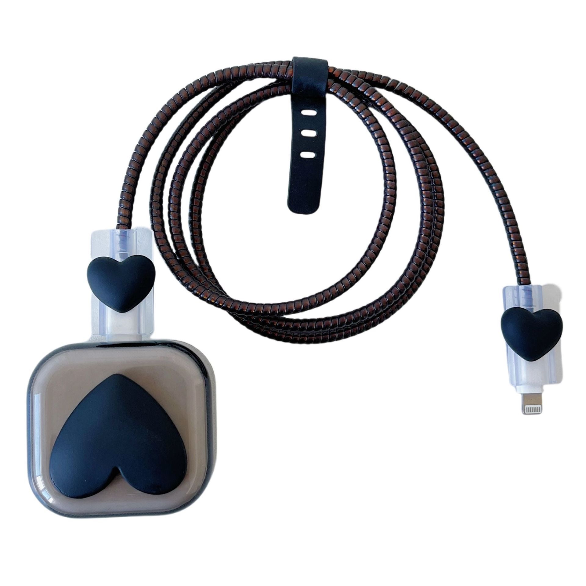 Heart-shaped charging head protective case set head and cable