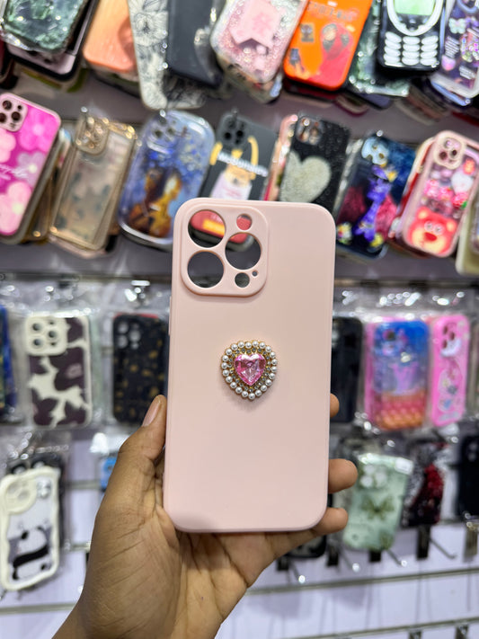 Pink heart Case For Phones