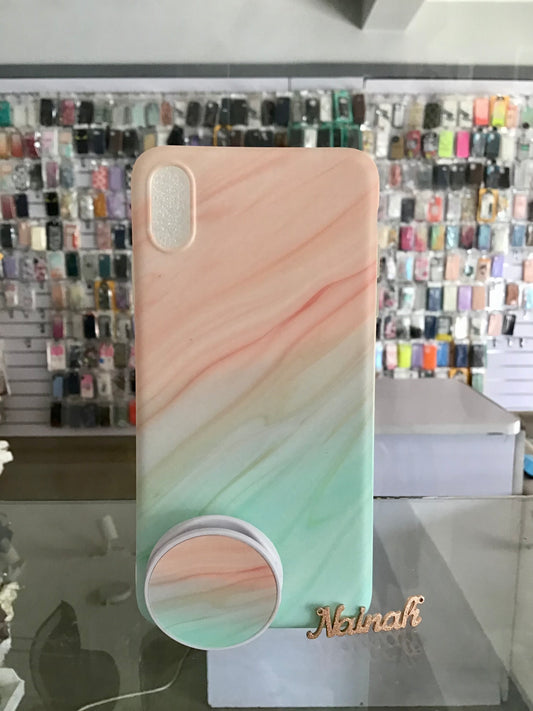 Orange Marble With Grip Case For iPhone