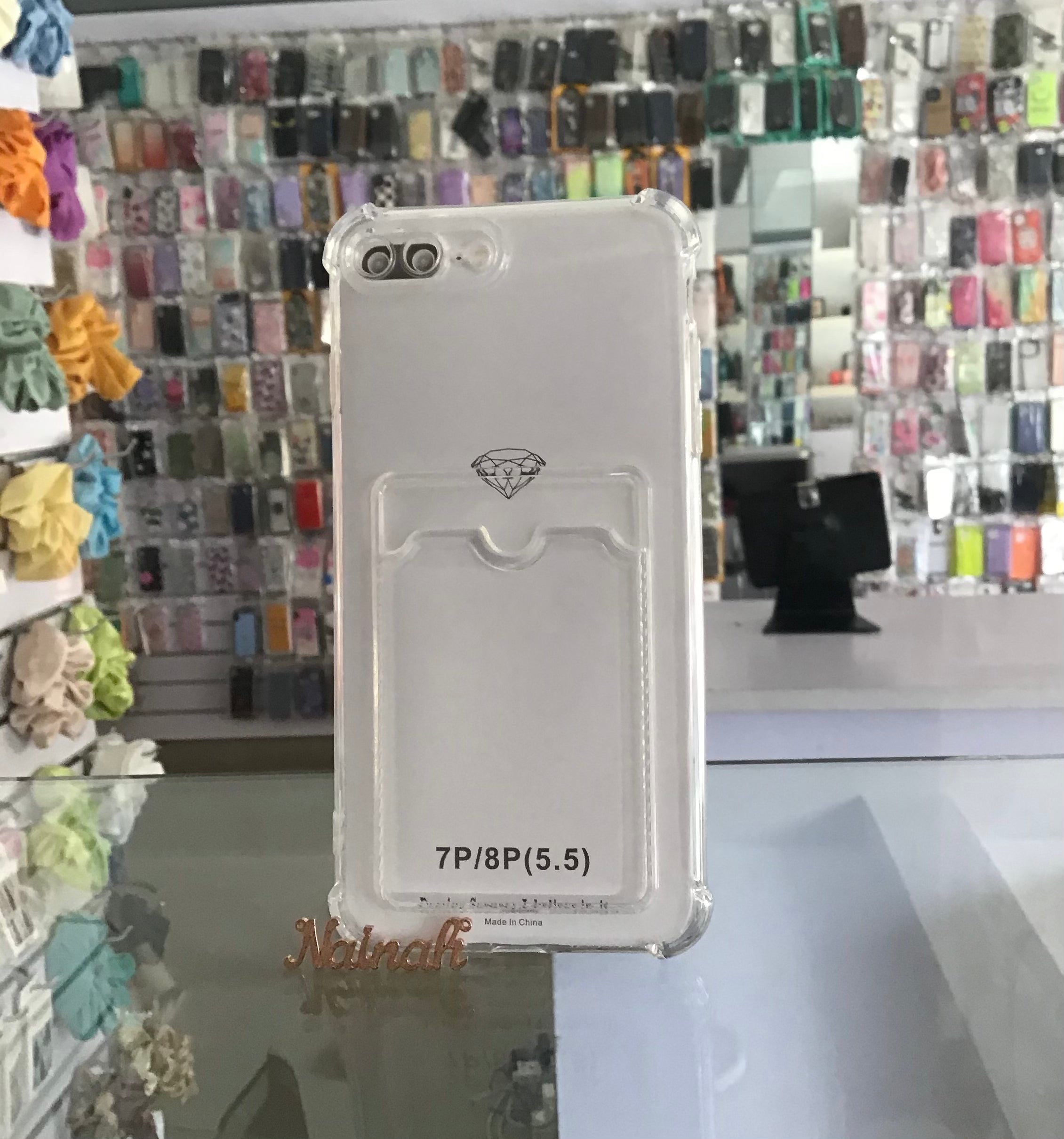 Card Holder Transparent  Case For iPhone 7/8 plus