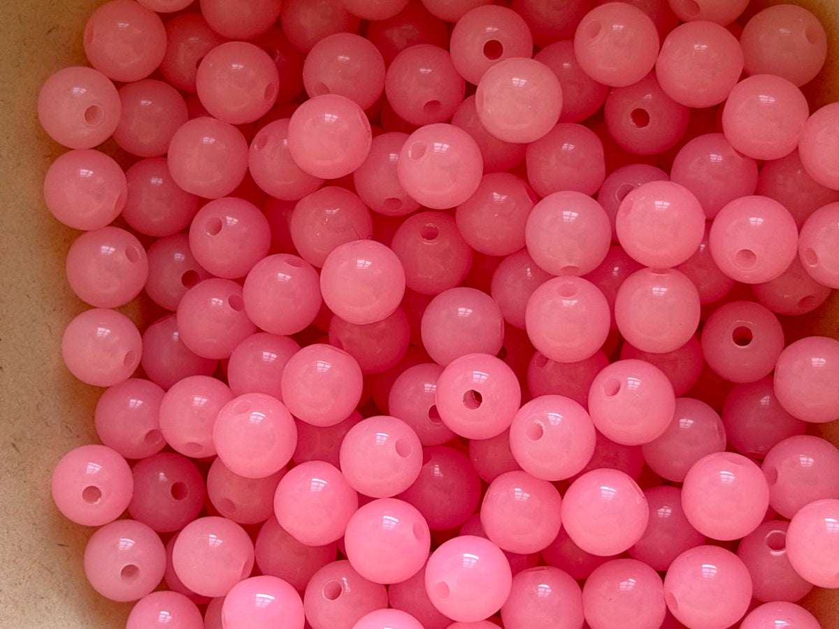 Bubblegum Pink Round Acrylic Beads