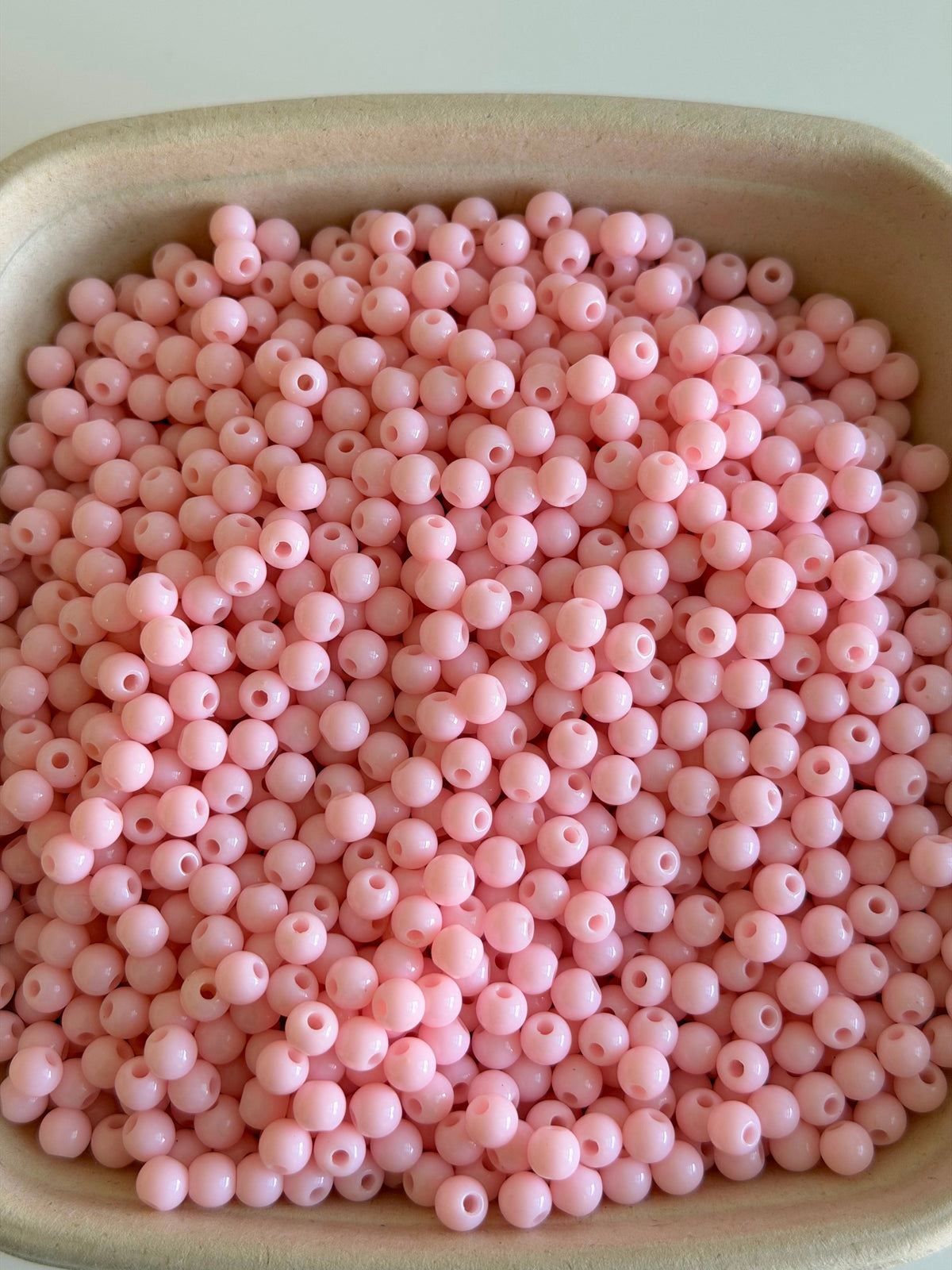 Baby Pink Round Acrylic Beads